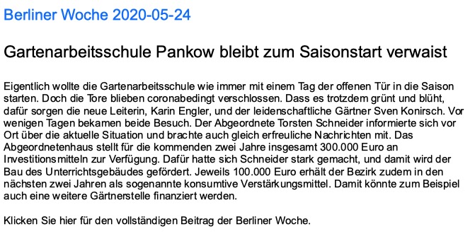 Der SPD-Abgeordnete Torsten Schneider hofft, dass mit dem Geld für ein Unterrichtsgebäude und eine zusätzliche Gärtnerstelle ein sehr wichtiges Bildungsangebot ausgebaut werden kann