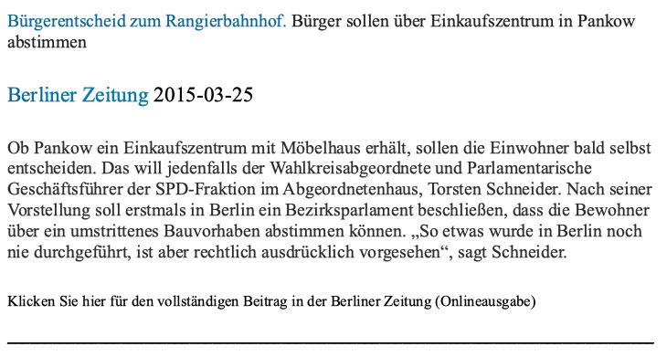 Torsten Schneider, MdA bringt Bürgerentscheid ins Gespräch: „So etwas wurde in Berlin noch nie durchgeführt, ist aber rechtlich ausdrücklich vorgesehen“