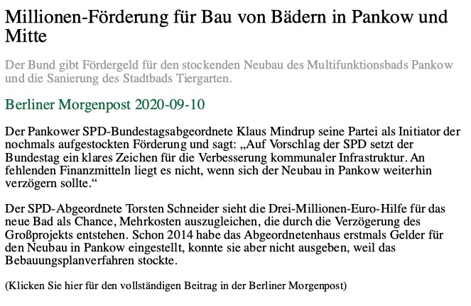 Für den SPD-Abgeordneten Torsten Schneider sind die 3 Mio Euro die Chance, die durch das Trödeln des Bezirks entstandenen Mehrkosten auszugleichen