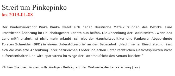 Torsten Schneider, MdA: Vorgesehene Absenkung der bezirklichen Förderung von Pinke-Panke hätte keinen Bestand